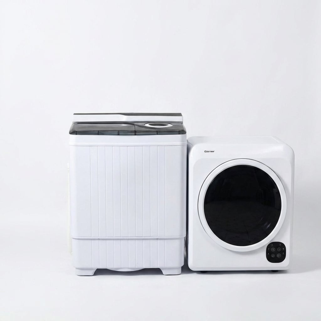 Laveuse et sécheuse compactes combo semi-automatiques 12 kg