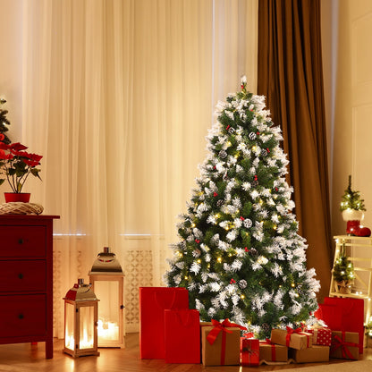 Arbre de Noël artificiel enneigé lumineux 183 cm