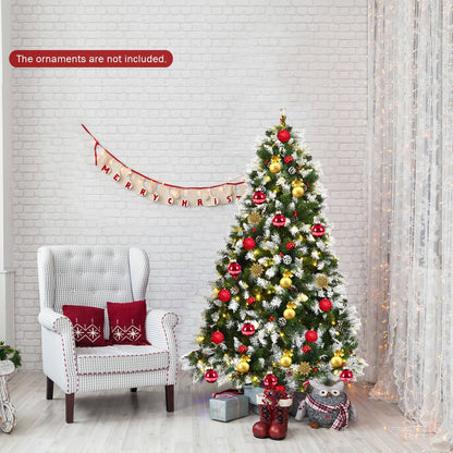 Arbre de Noël artificiel enneigé lumineux 183 cm