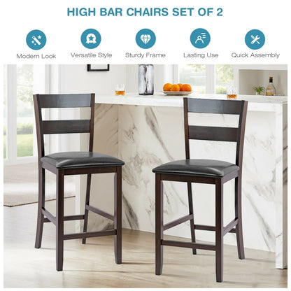 Tabourets de comptoir en cuir PU — Lot de 2