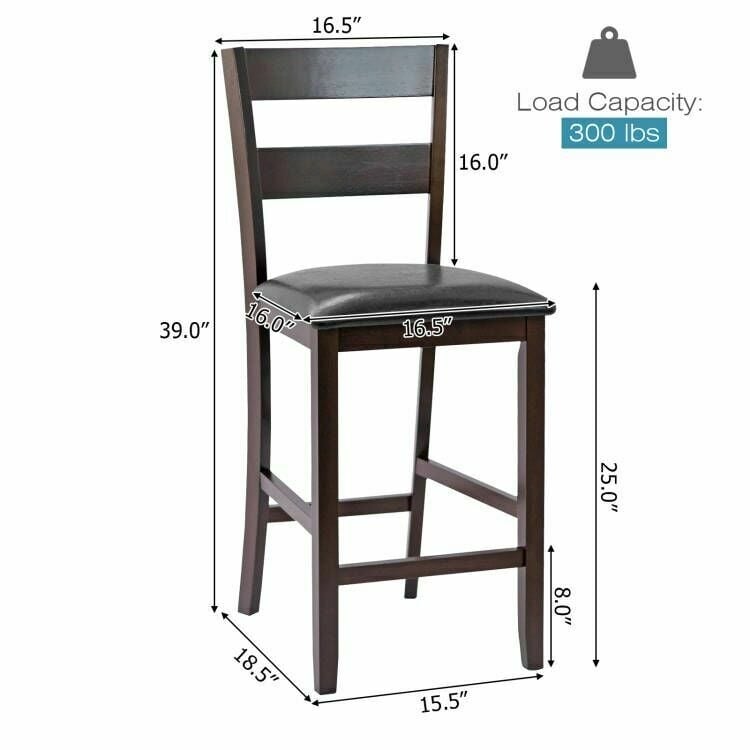 Tabourets de comptoir en cuir PU — Lot de 2