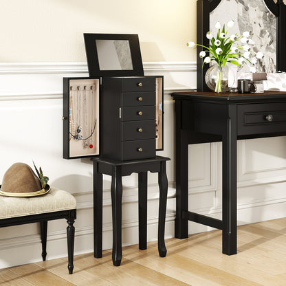 Armoire à bijoux sur pied avec miroir