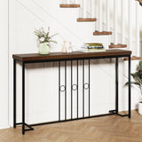 140 cm Industrial Console Table with H-Shaped Base