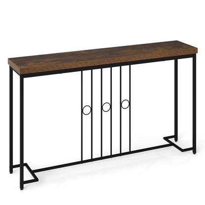 Table console industrielle 140 cm à base en H