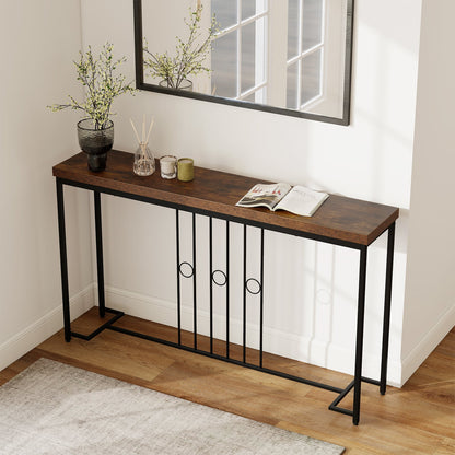 Table console industrielle 140 cm à base en H