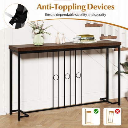 Table console industrielle 140 cm à base en H