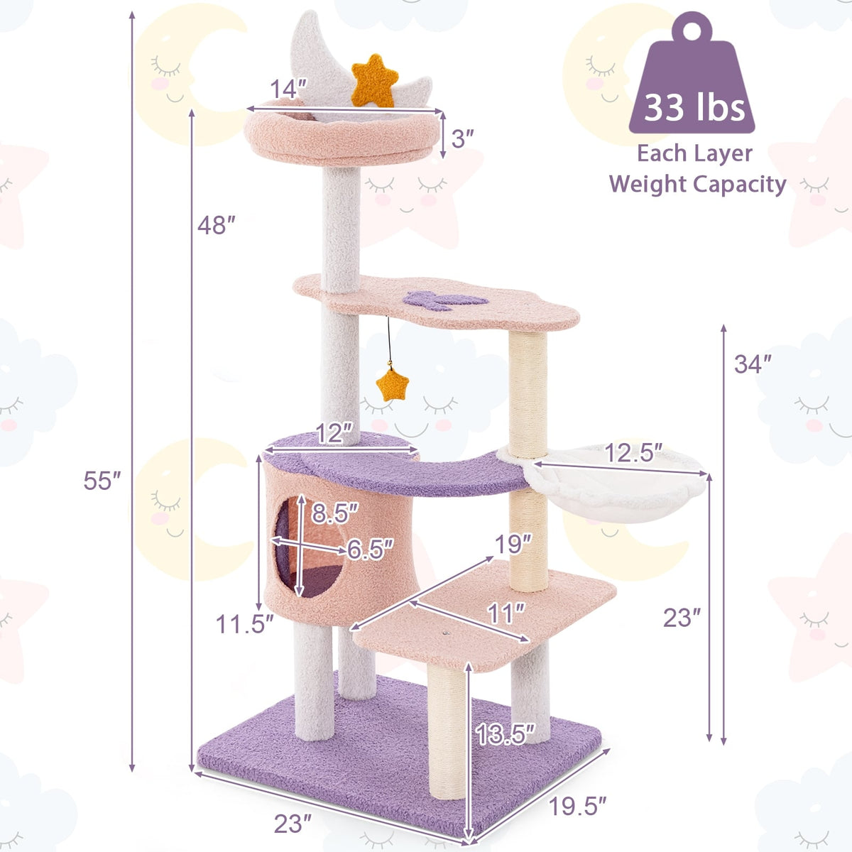 Arbre à chat multiétage avec griffoirs en sisal