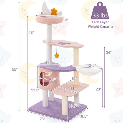 Arbre à chat multiétage avec griffoirs en sisal