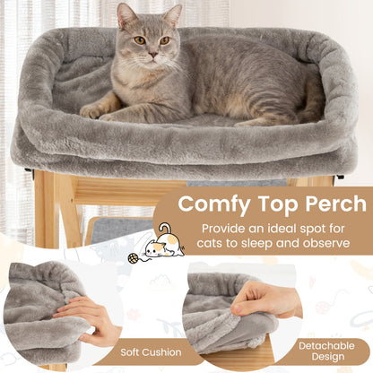 Arbre à chat pliant en bois multi-niveaux