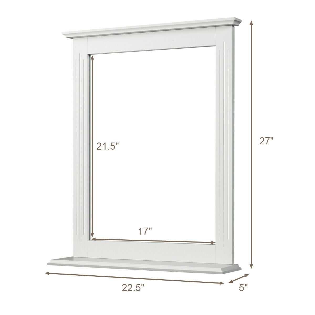Miroir de vanité mural polyvalent avec tablettes