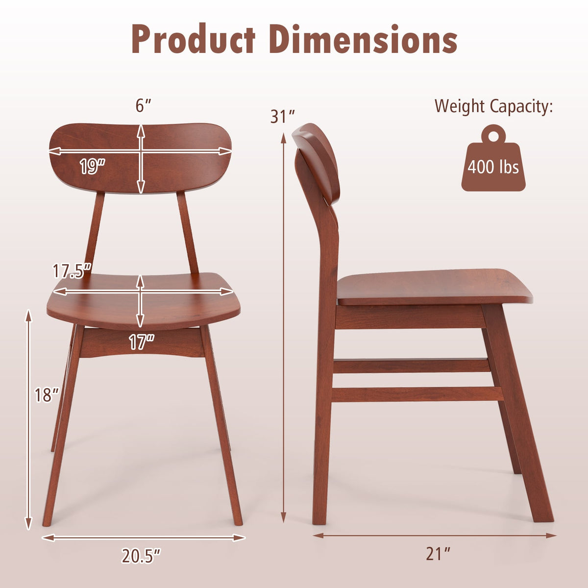 Chaise de salle à manger moderne — Lot de 2