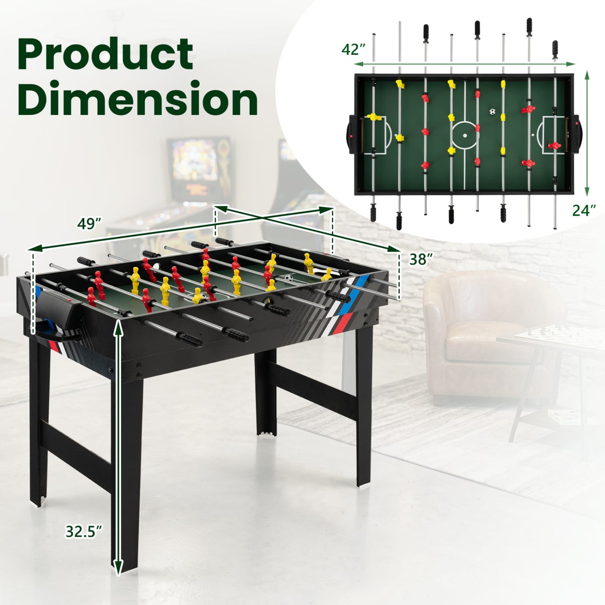 Table multi-jeux 4-en-1 avec billard