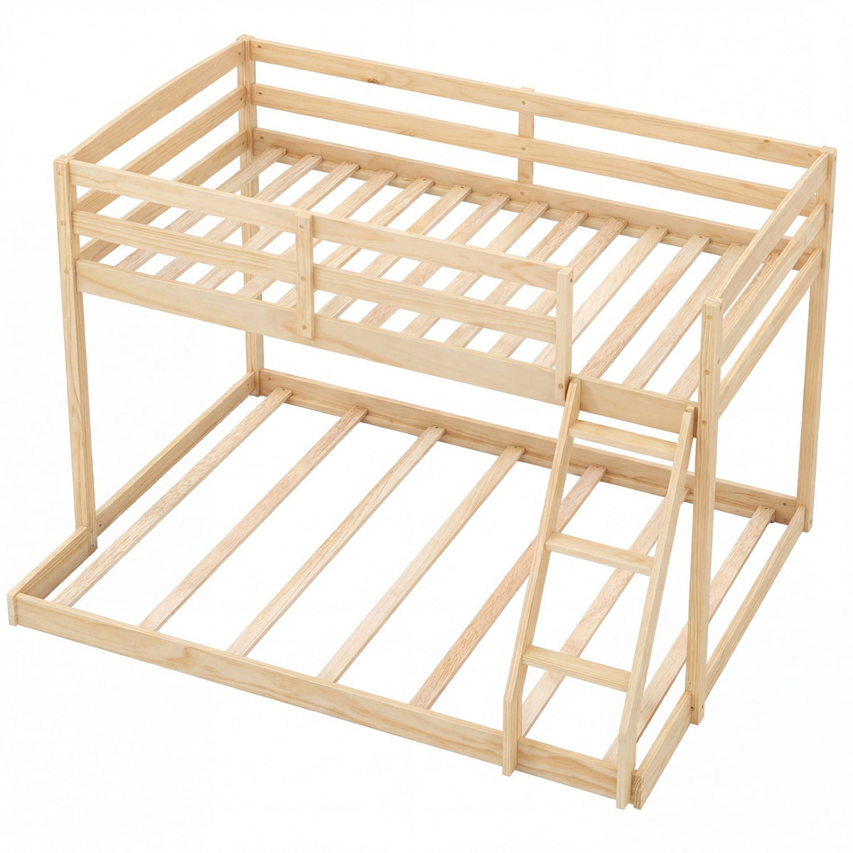 Lit superposé double et simple en bois massif