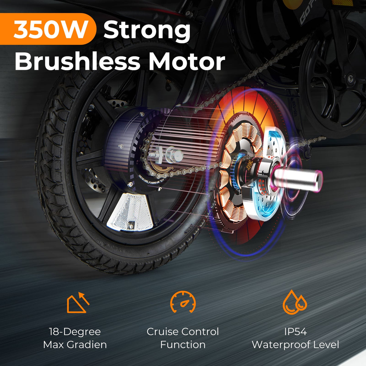 Vélo électrique pliable pour adulte avec moteur 350W