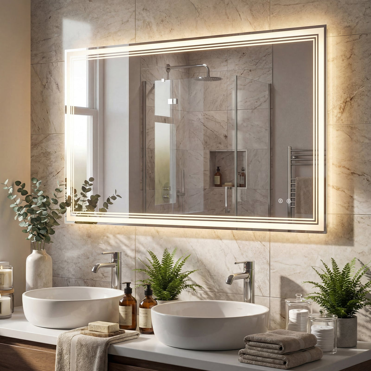 Miroir de salle de bains à DEL 122 cm x 71 cm