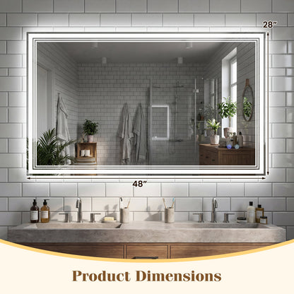 Miroir de salle de bains à DEL 122 cm x 71 cm
