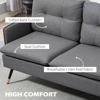 Loveseat Sofa Button Tufted Linen S Spring