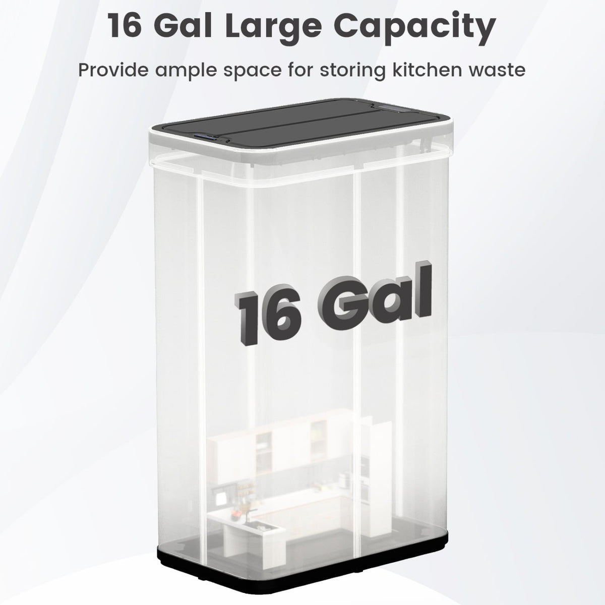Poubelle intelligente à capteur 61 litres