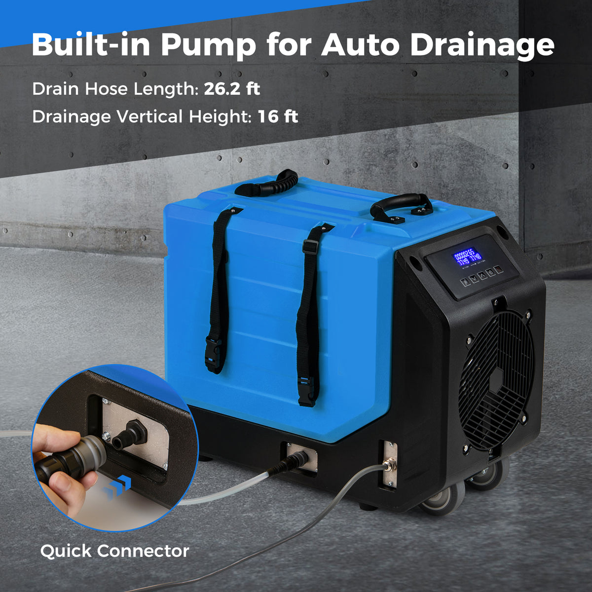 Déshumidificateur commercial robuste avec pompe 90 L