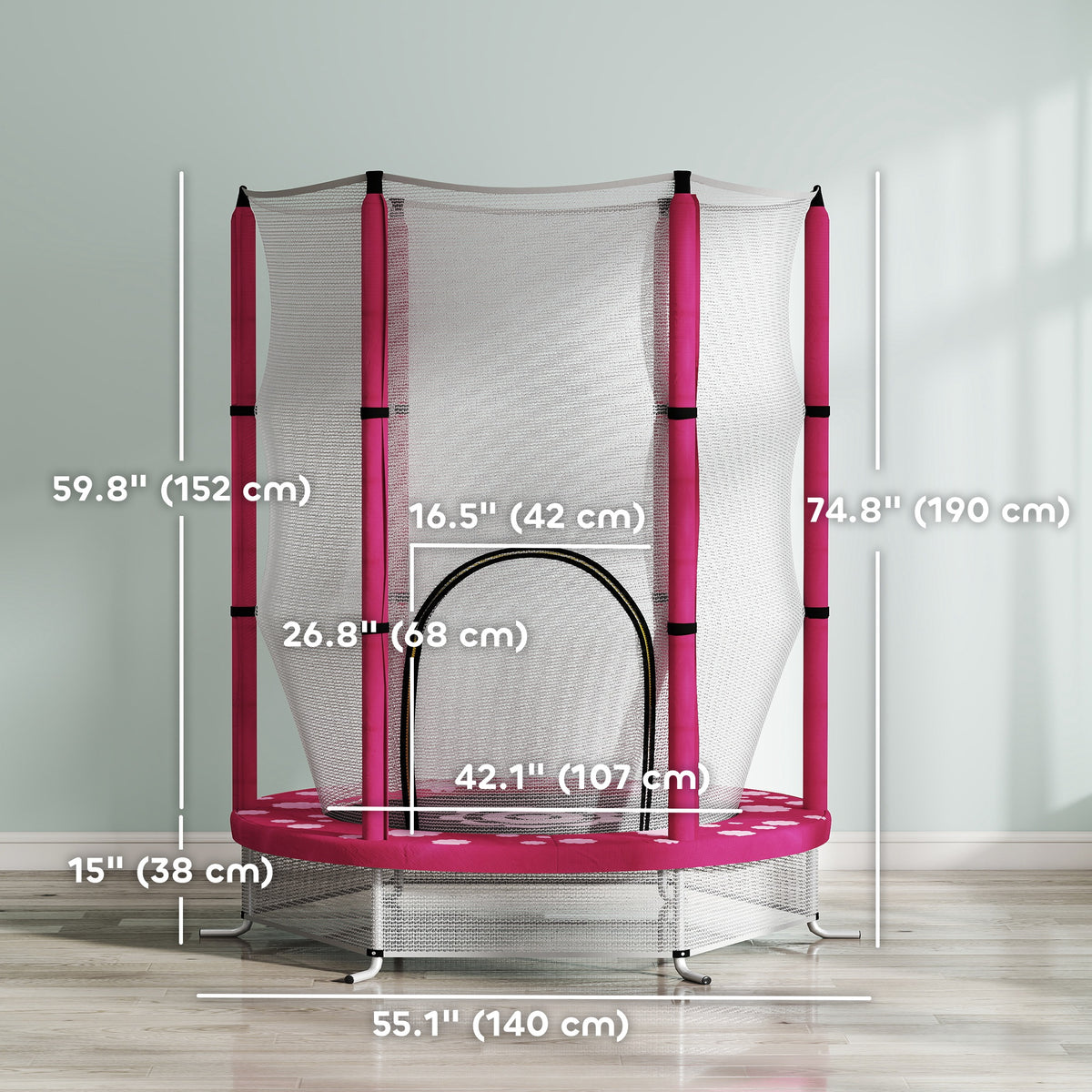 Toddler Trampoline with Safety Enclosure Net