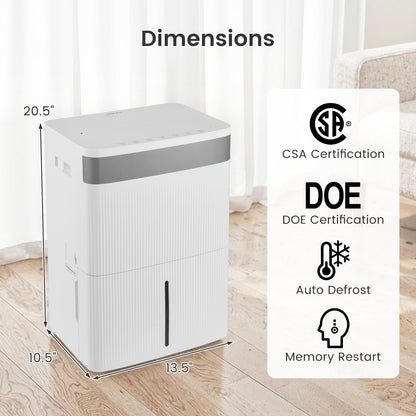 Déshumidificateur intelligent 45 L avec minuterie de 24 h