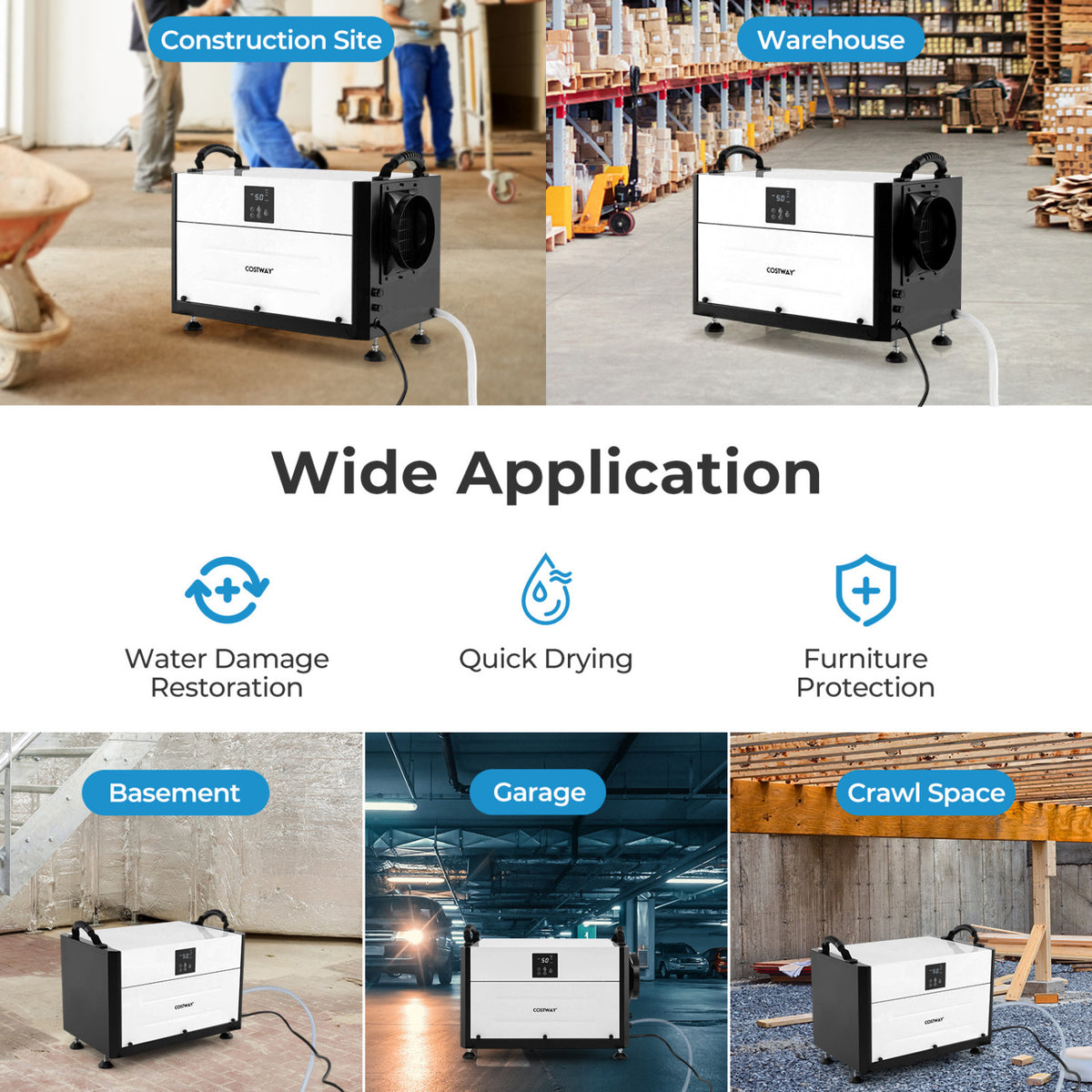 Déshumidificateur pour vide sanitaire 73 L