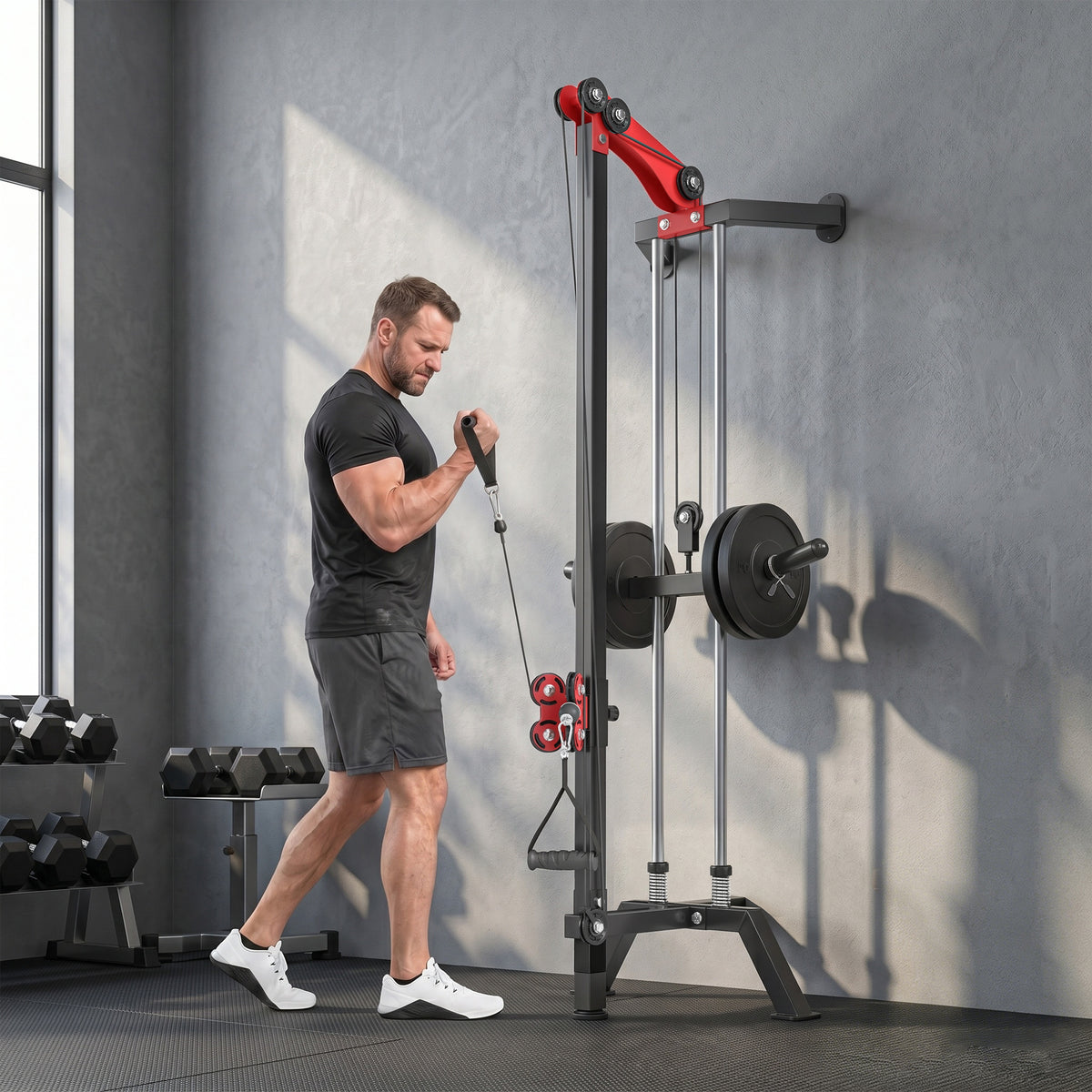 Wall Mount Cable Station Adjustable Pulley