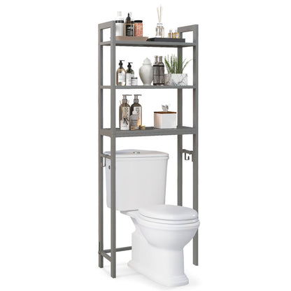 Étagère de rangement autoportante pour salle de bain métallique