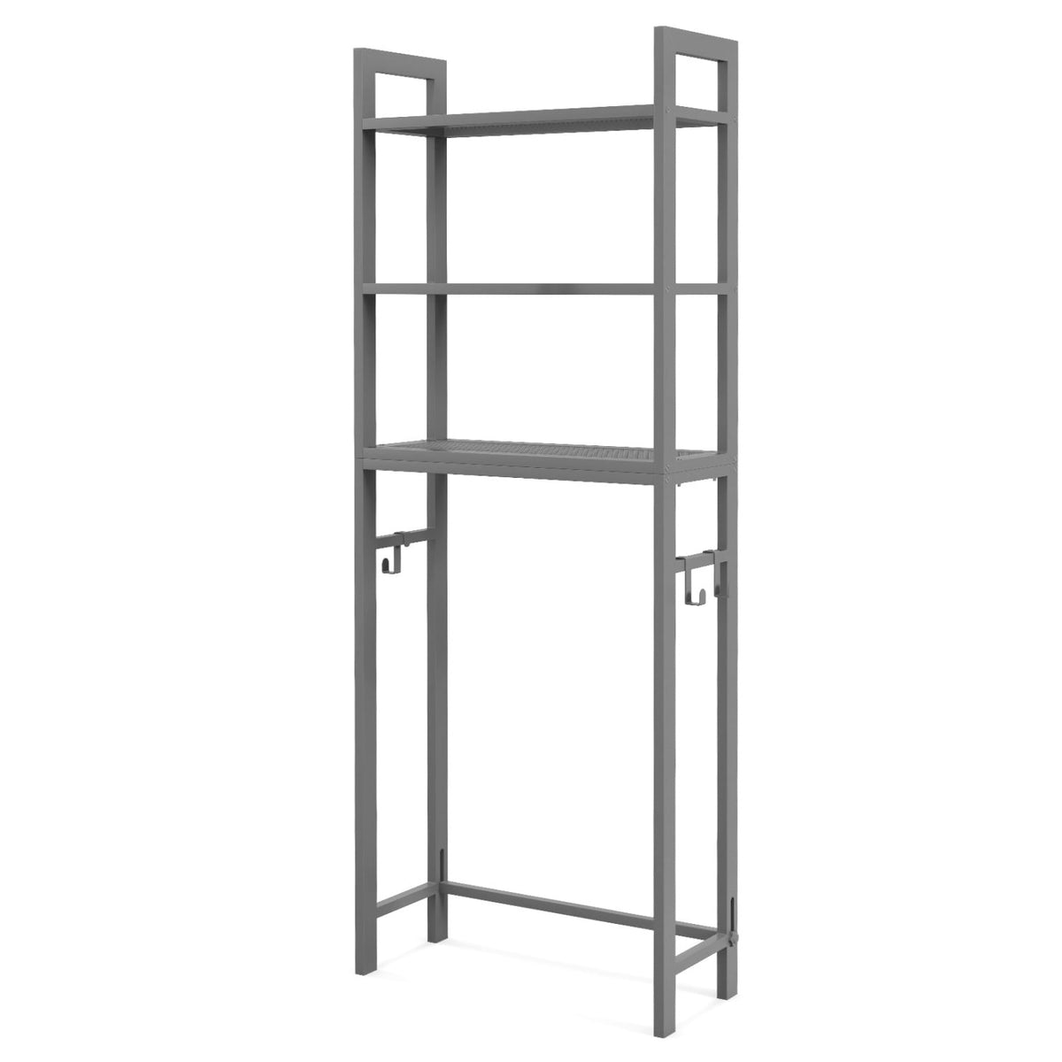 Étagère de rangement autoportante pour salle de bain métallique
