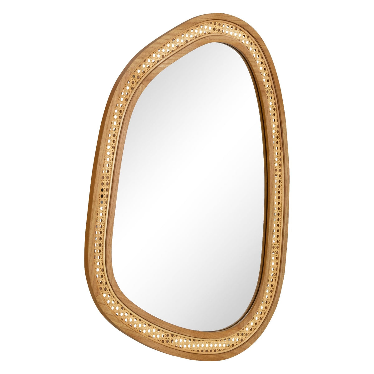Miroir mural irrégulier rotin PVC