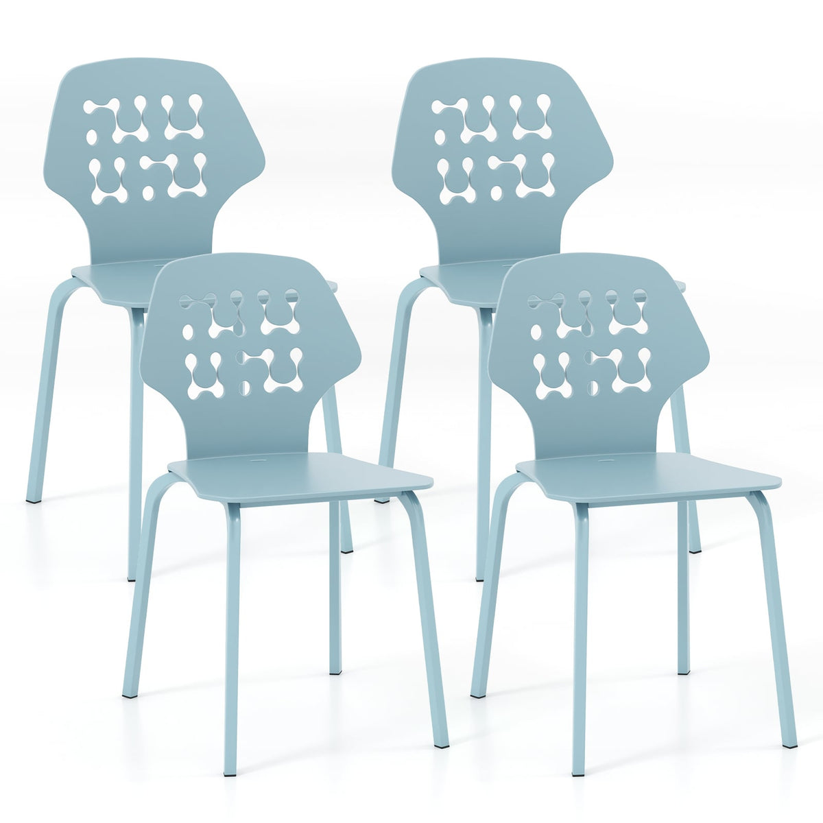 Chaises de salle à manger en métal — Lot de 4