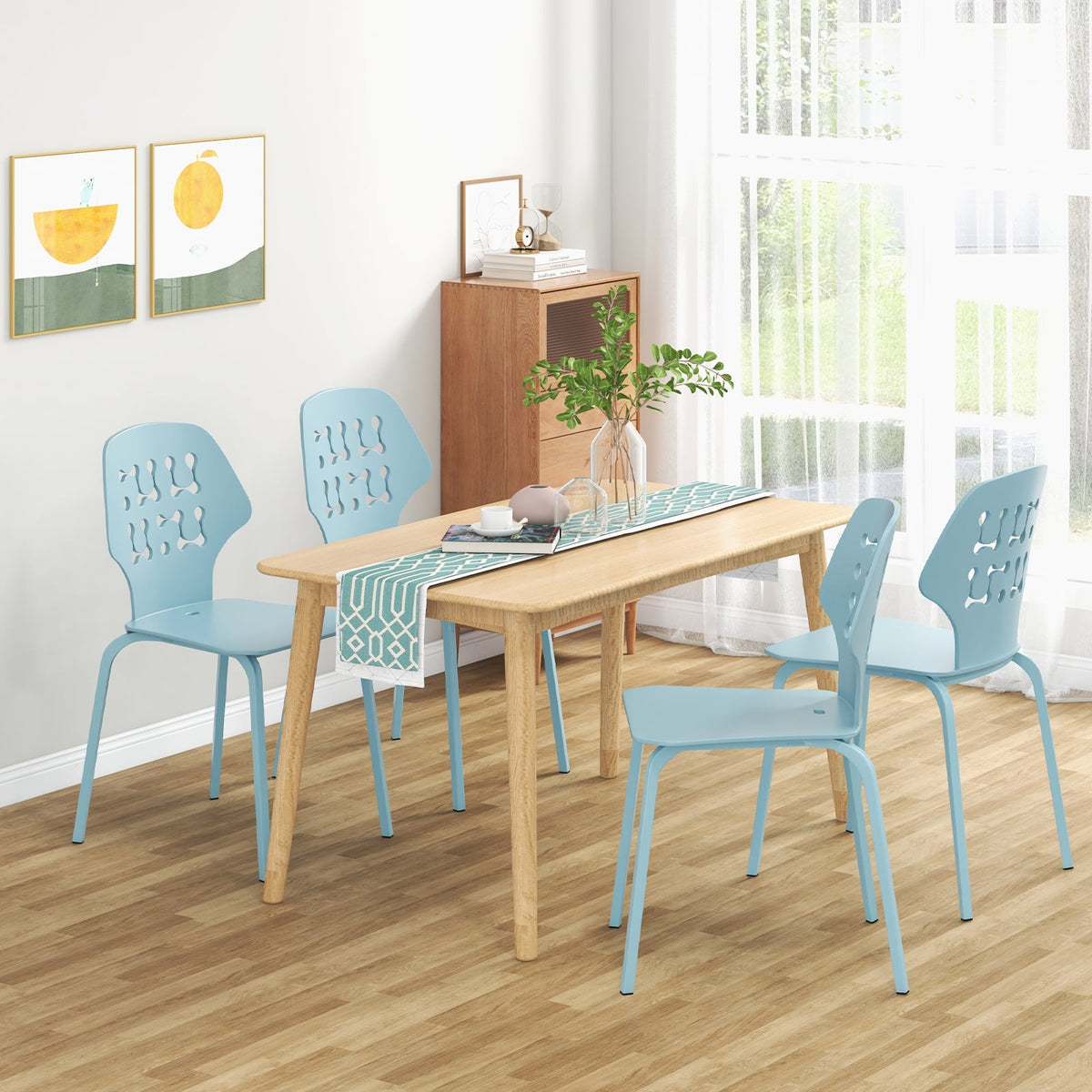 Chaises de salle à manger en métal — Lot de 4