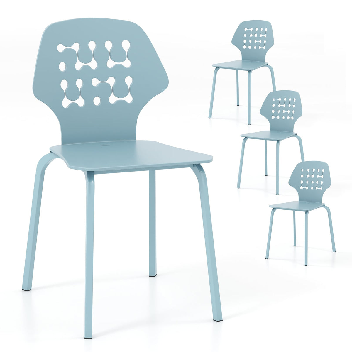 Chaises de salle à manger en métal — Lot de 4