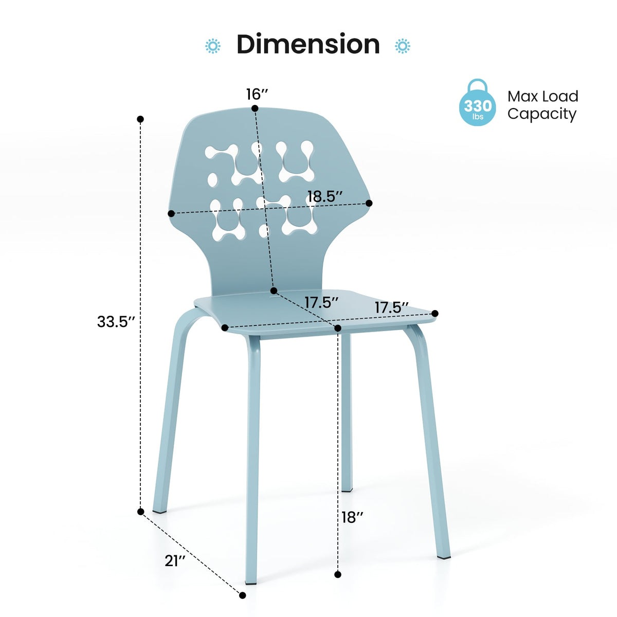 Chaises de salle à manger en métal — Lot de 4