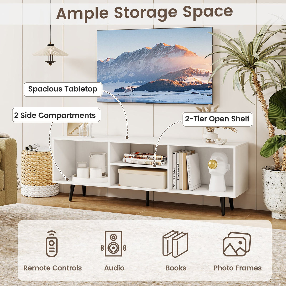 Meuble TV moderne avec compartiments de rangement