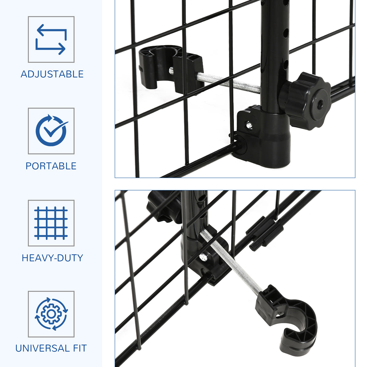 Valla ajustable para coche para perros — metal