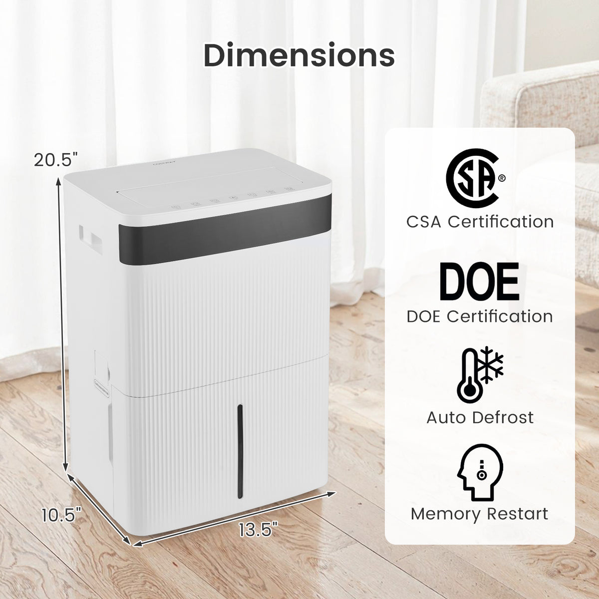 Déshumidificateur 35 L pour sous-sol et grande maison