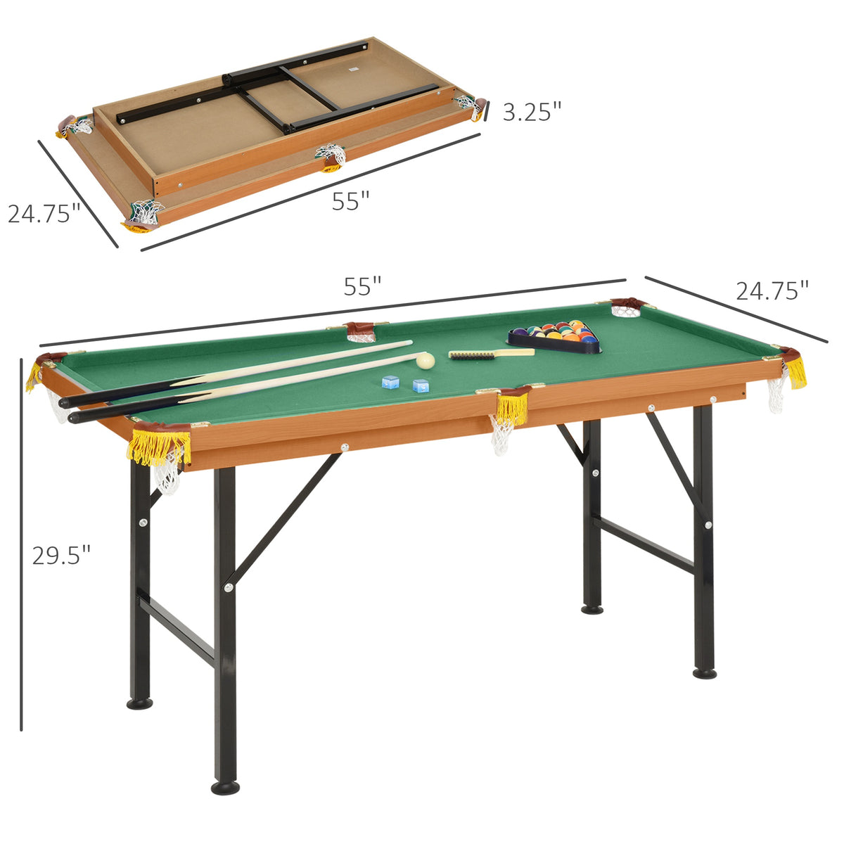 Foldable Mini Pool Table with Full Accessory Set