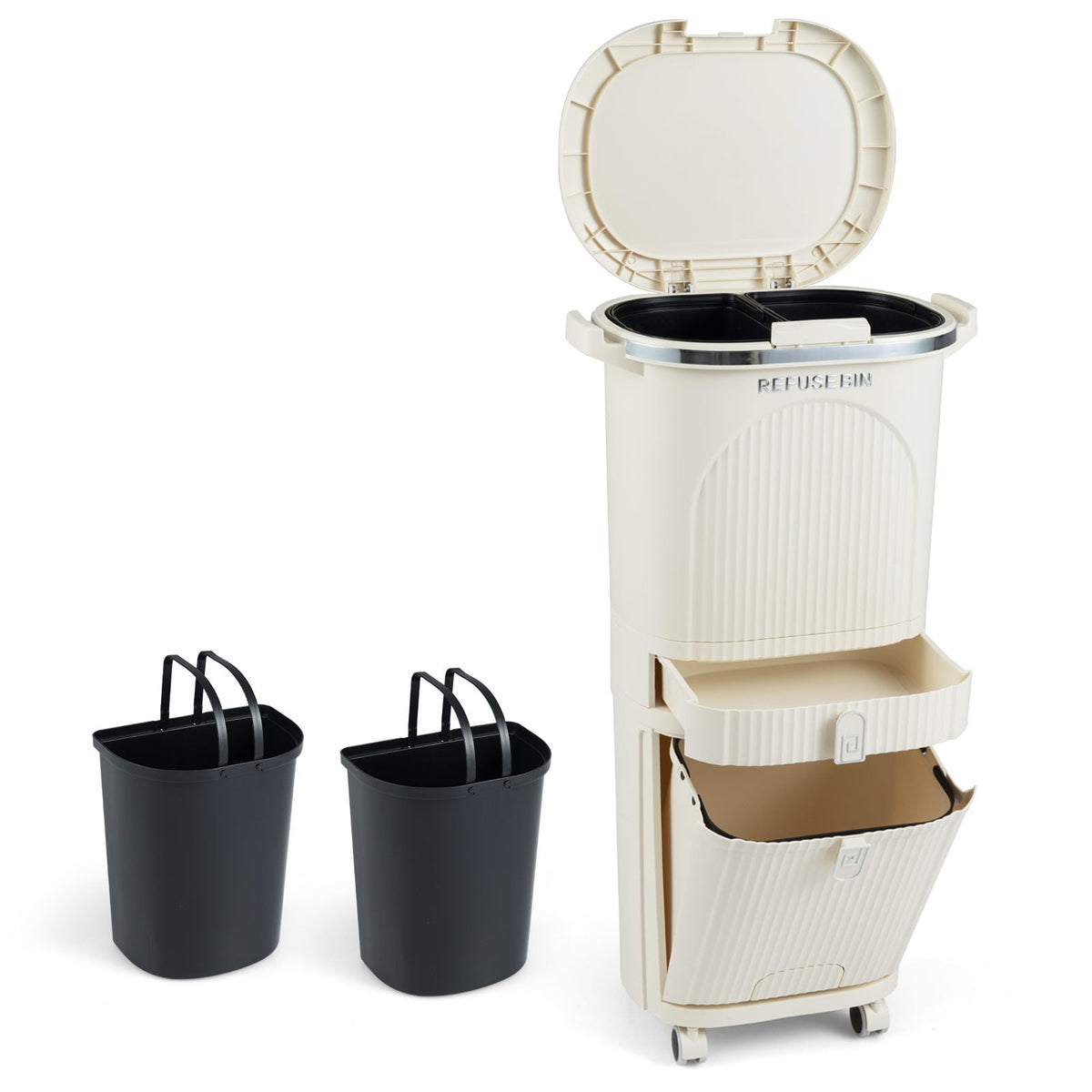 Poubelle de cuisine à tri sélectif 42 litres
