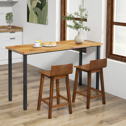 Tabourets de bar en bois dossier solide — Lot de 2