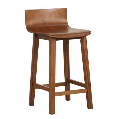 Tabourets de bar en bois dossier solide — Lot de 2