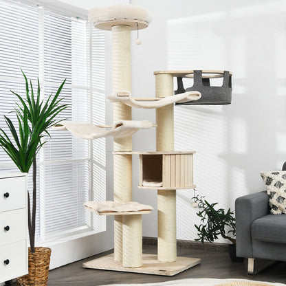 Arbre à chat multiétage griffoir en sisal 197 cm