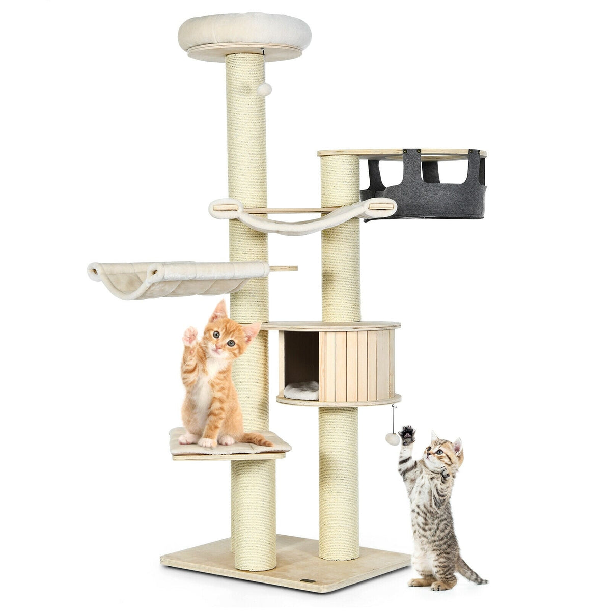 Arbre à chat multiétage griffoir en sisal 197 cm