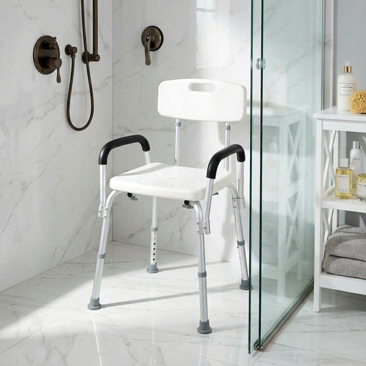 Adjustable Medical Shower Chair with Back
