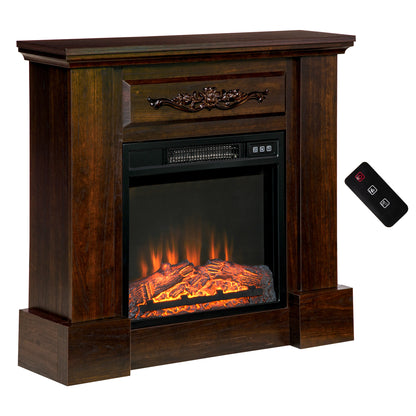 Electric Fireplace with Mantel Freestanding Heater 1400W