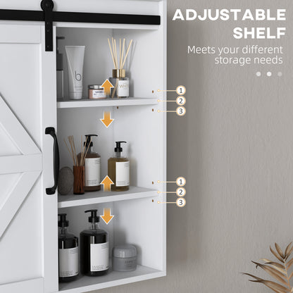 Wall Medicine Cabinet with Sliding Door and Adjustable Shelf