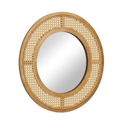 Miroir mural décoratif rond style bohème de 65 cm