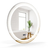 Anti-fog round LED bathroom mirror