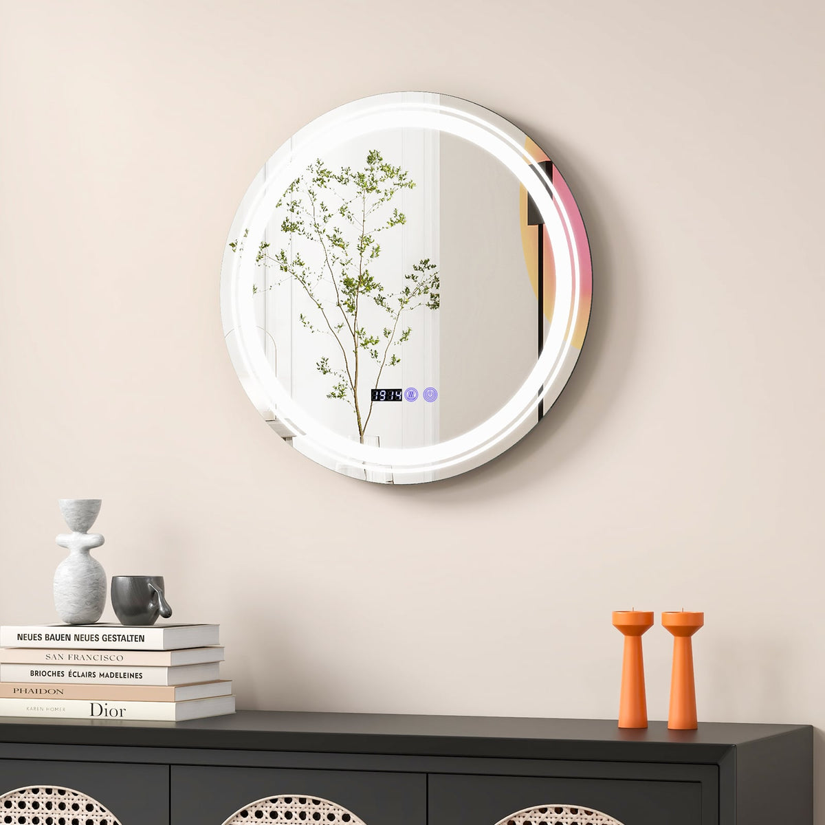 Miroir de salle de bain LED rond anti-buée