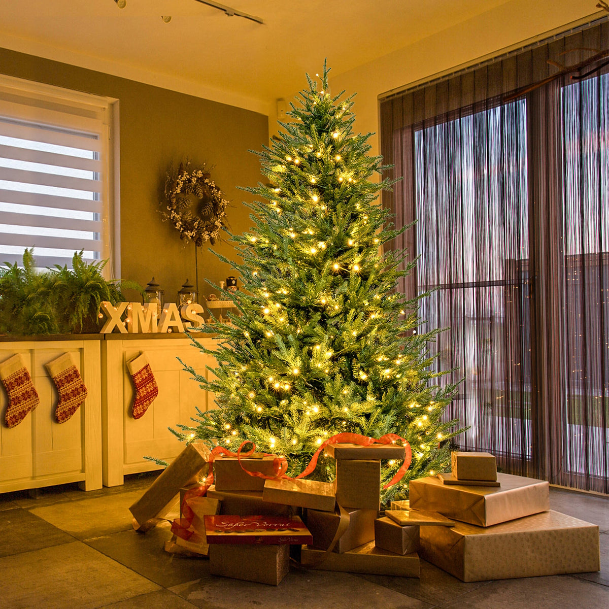 Arbre de Noël artificiel pré-éclairé à DEL 183 cm